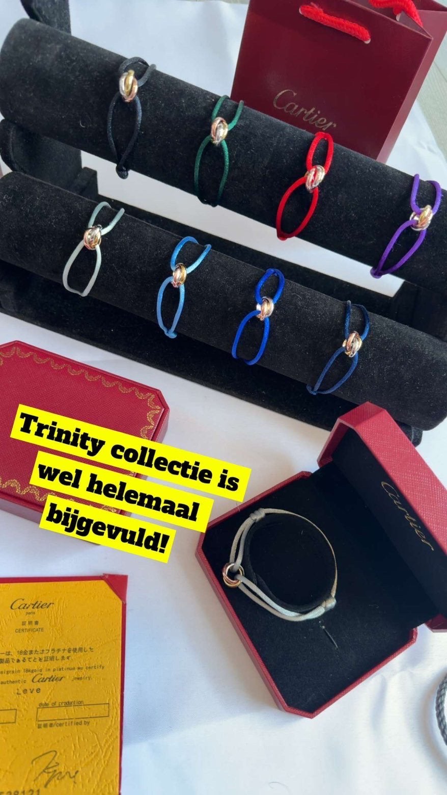 Cartier trinity bracelet, Ophalen of Verzenden, Zo goed als nieuw, Zwart, Staal