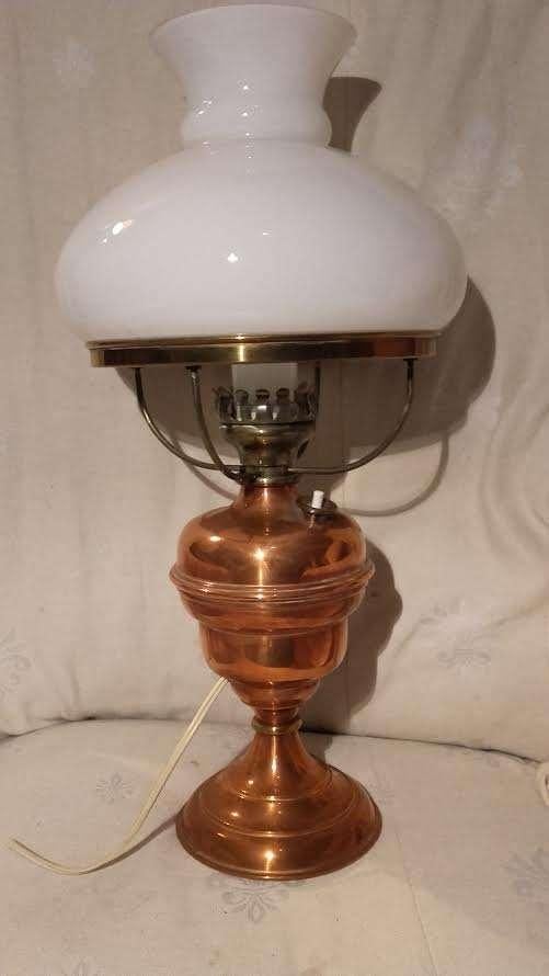Rood Koper Kleurige Lamp   H= 48 cm, Ophalen of Verzenden, Nieuw, Glas