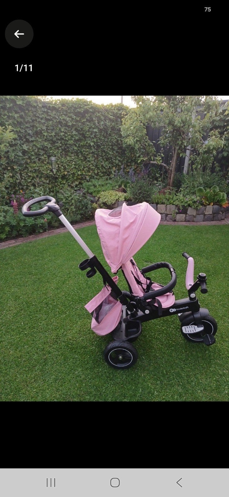 Kinderkraft (duw) fiets ZGAN, Ophalen of Verzenden, Zo goed als nieuw, Duwstang