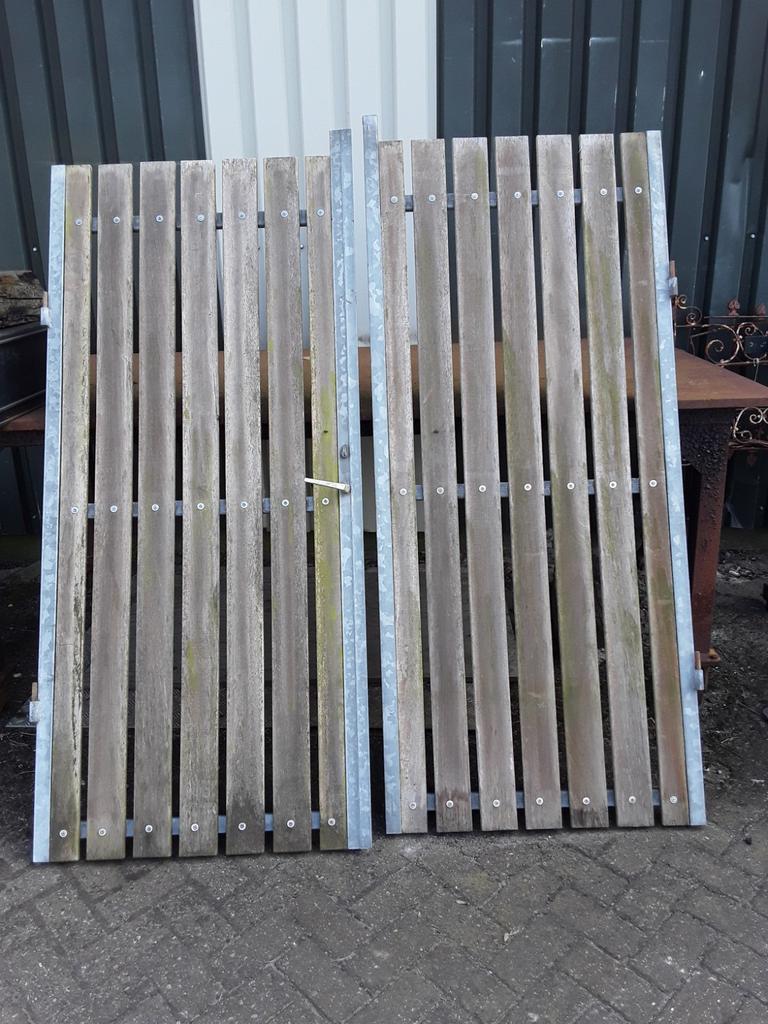 Hardhouten poort., Tuin en Terras, Ophalen, Hout, Minder dan 3 meter, 1 tot 2 meter