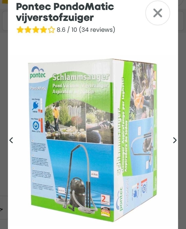 Pontec PondoMatic Vijverstofzuiger - Nieuw in doos, Tuin en Terras, Ophalen of Verzenden, Nieuw, Vijverstofzuiger