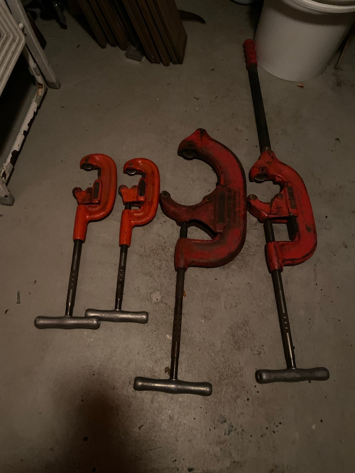 Set van 4 x  pijpsnijder - diverse maten, Ophalen, Gebruikt, Snijgereedschap, Overige merken