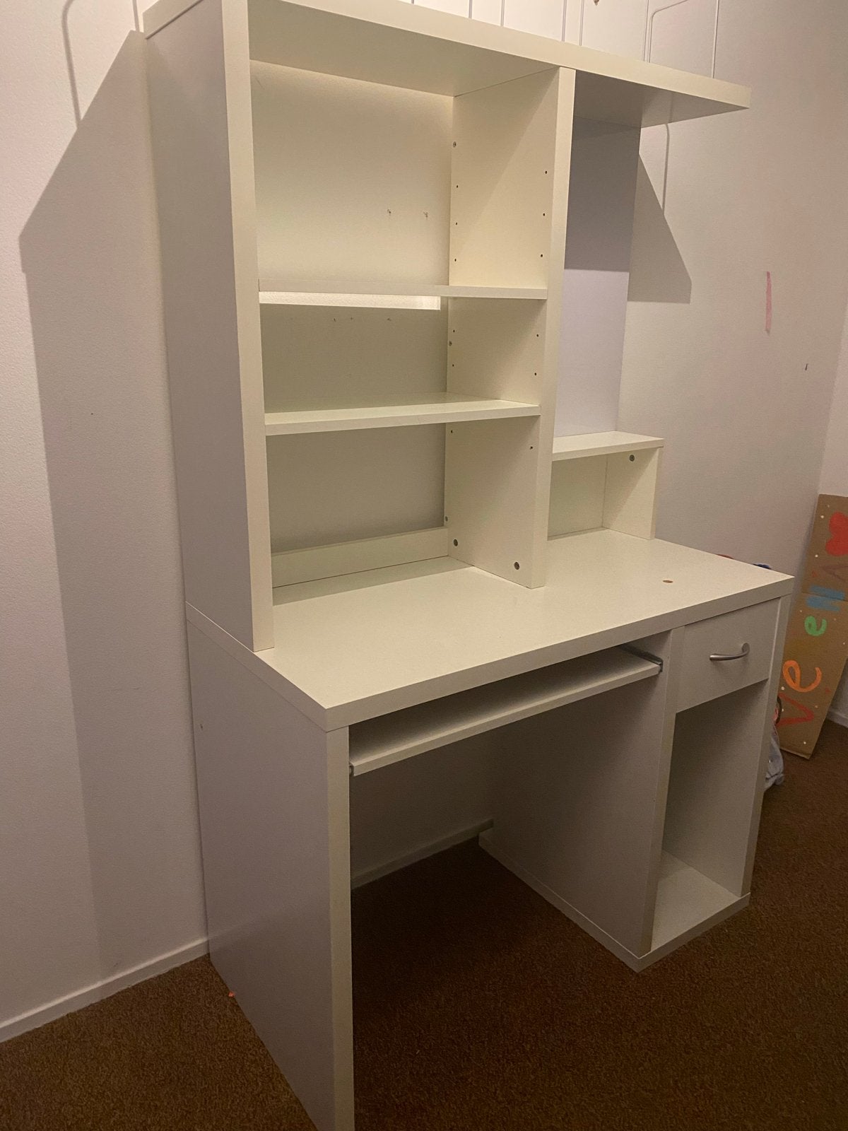 IKEA Bureau met opbouw en lade - Gebruikt, Huis en Inrichting, Ophalen, Gebruikt, Met lades, Spaanplaat of MDF