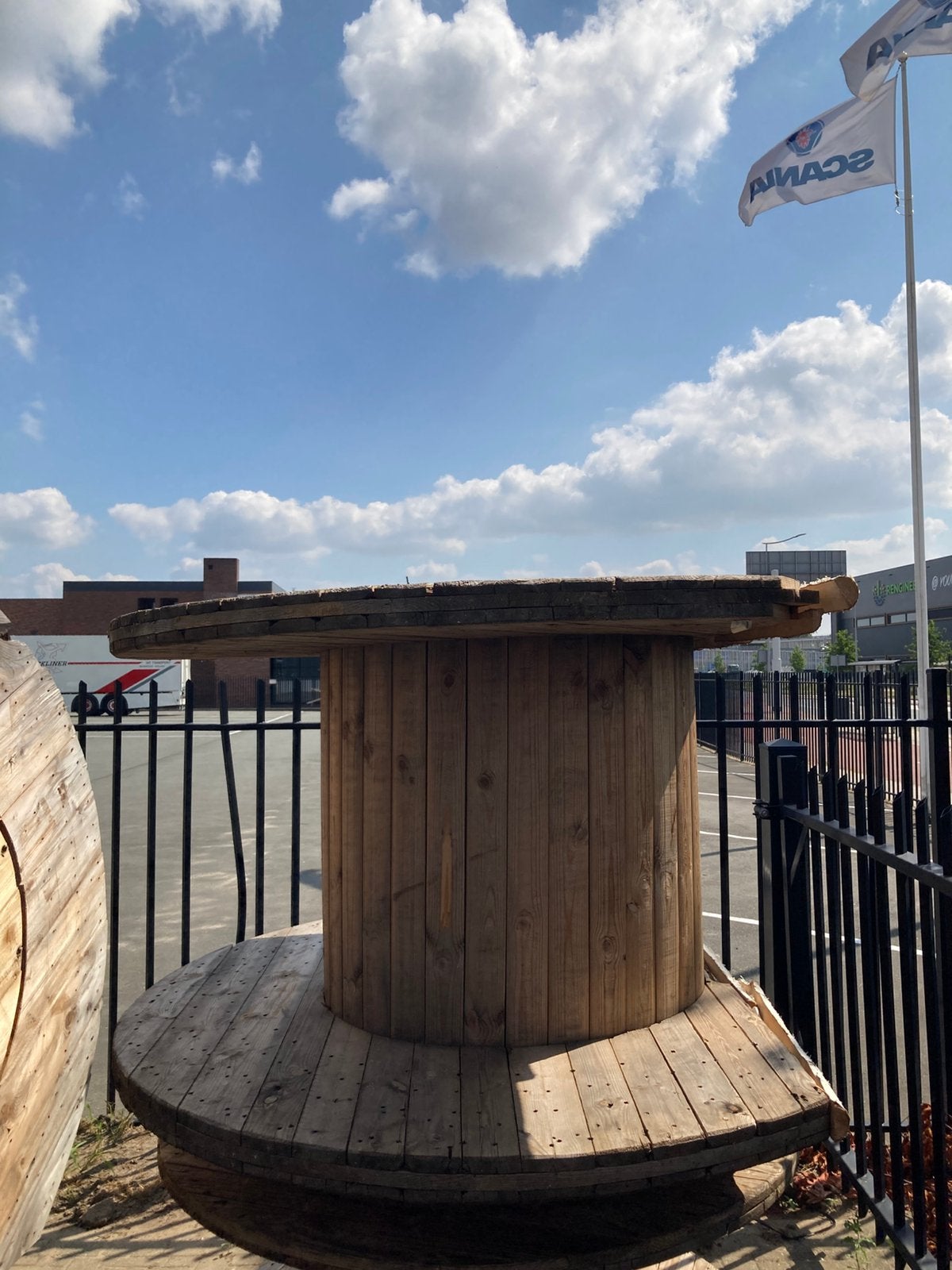 Houten haspel, tuintafel, Tuin en Terras, Tuintafels, Ophalen, Nieuw, Rond, Hout