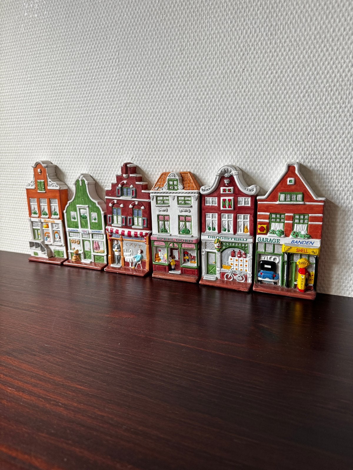 Vintage Jaren 80 Shell Grachtenhuisjes, Wanddecoratie, Ophalen of Verzenden