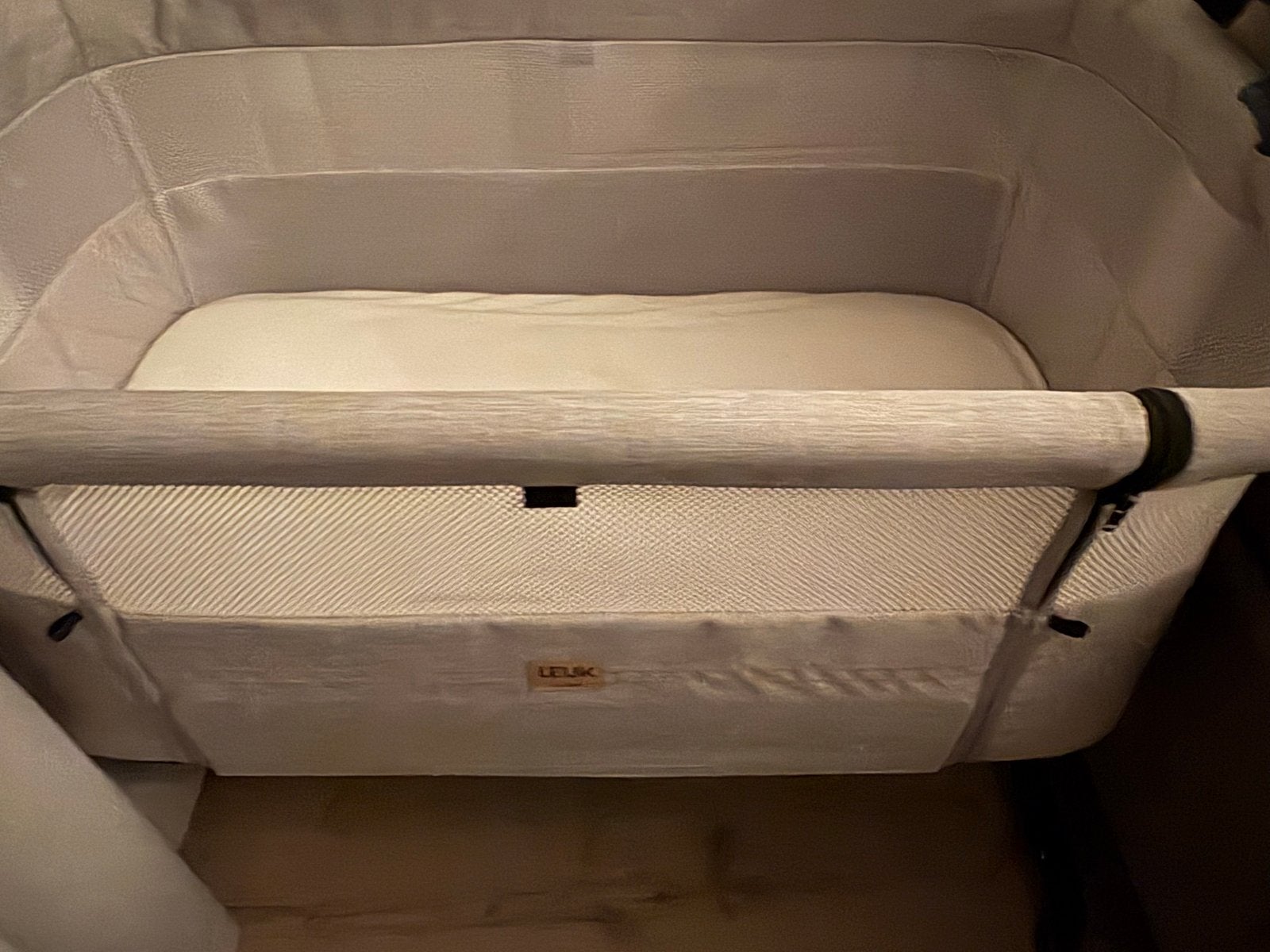 Lelux Co-sleeper/Wieg met wollen onderdeken, Ophalen, Zo goed als nieuw, Wieg