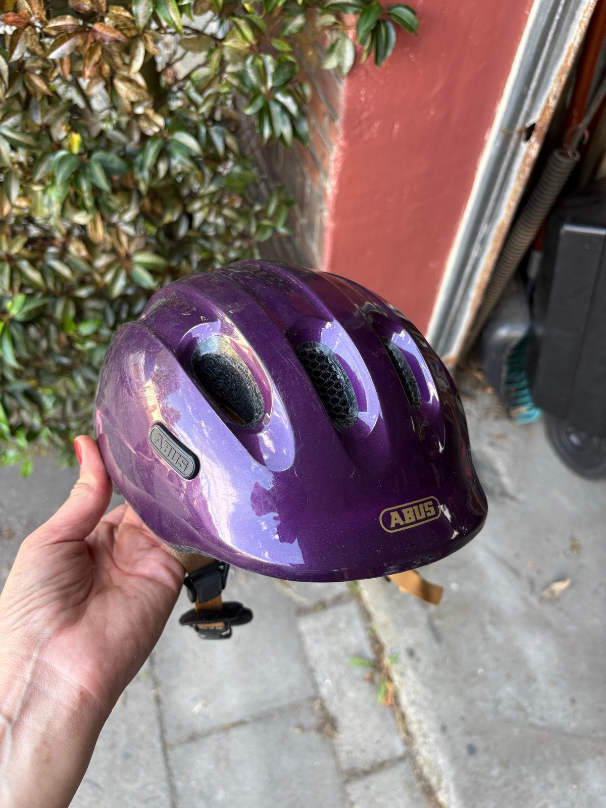 ABUS Smiley 2.0 kinderfietshelm paars, maat 50-55cm, Fietsen en Brommers, Fietsaccessoires | Fietshelmen, Ophalen of Verzenden