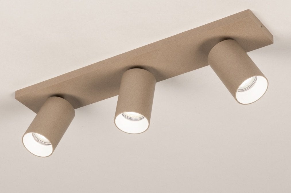 spots 48cm plafondlamp taupe badkamer keuken kantoor lamp, Ophalen of Verzenden, Nieuw