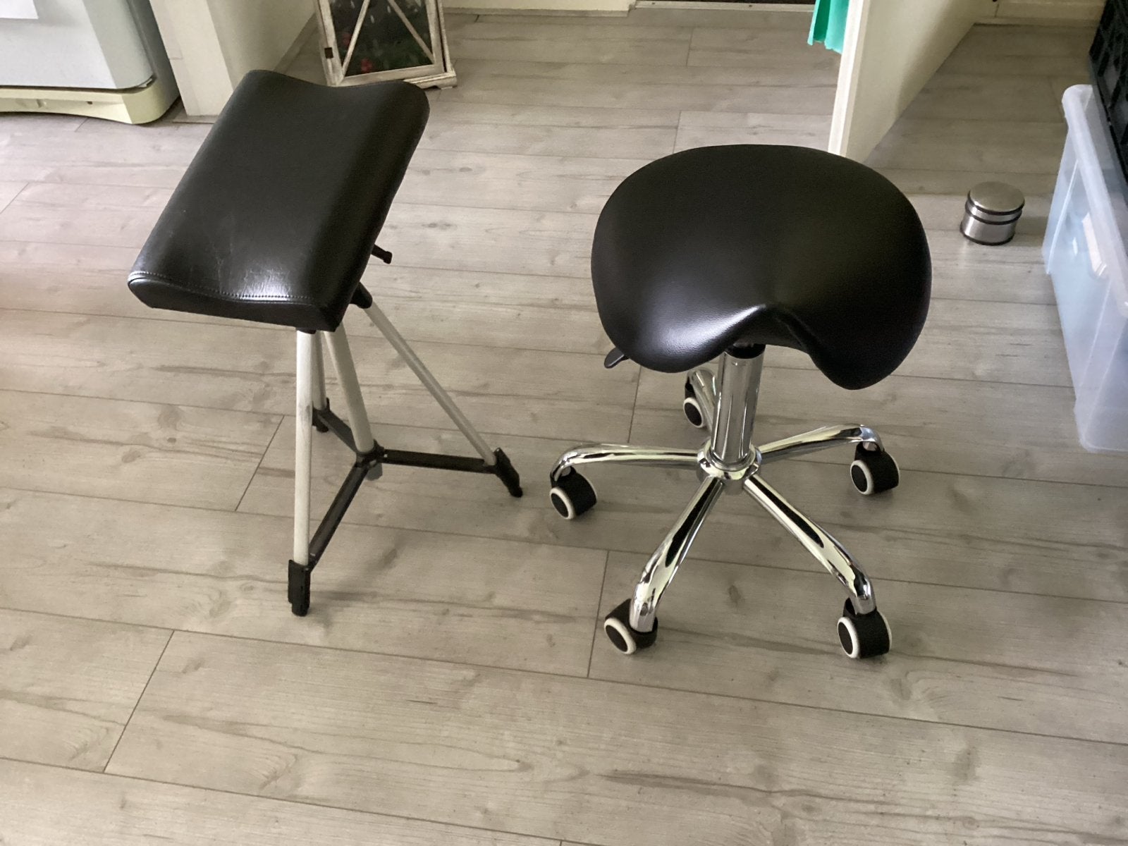 Pedicure voet en zadelkruk - ook apart te koop, Ophalen, Gebruikt, Twee, Zwart