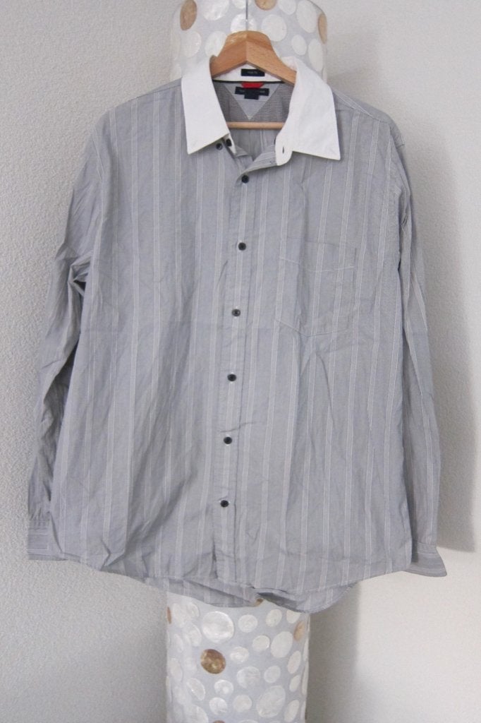 Tommy hilfiger blouse overhemd streep trim fit l, Overige kleuren, Tommy Hilfiger, Zo goed als nieuw, Merkfreak