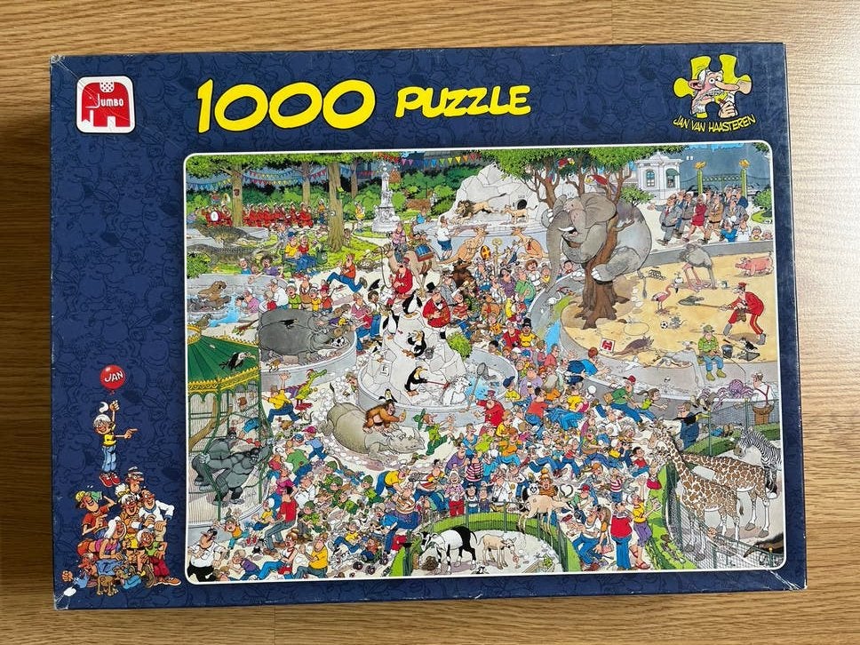 Jan van Haasteren Dierentuin Artis 1000 stukjes, Ophalen of Verzenden, 500 t/m 1500 stukjes, Zo goed als nieuw, Legpuzzel