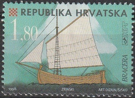 3122. Kroatie 476* ongest. zdr gom Schip LEES, Ophalen of Verzenden, Overige landen