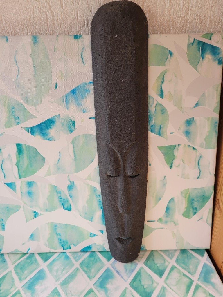Gaaf hangend masker van hout 12 x 2,5 x 58 cm, ., Nieuw, Ophalen of Verzenden, .