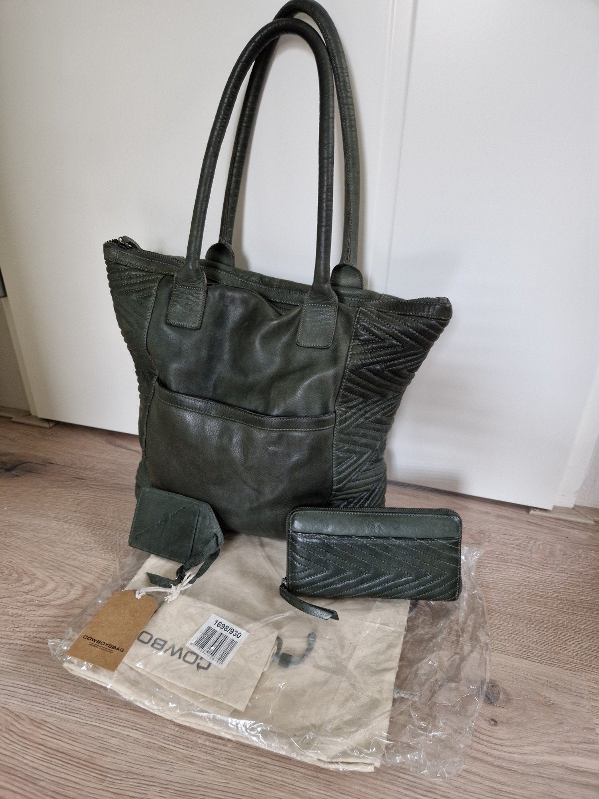 Cowboysbag set Evesham, Ophalen of Verzenden, Gebruikt, Groen, Handtas