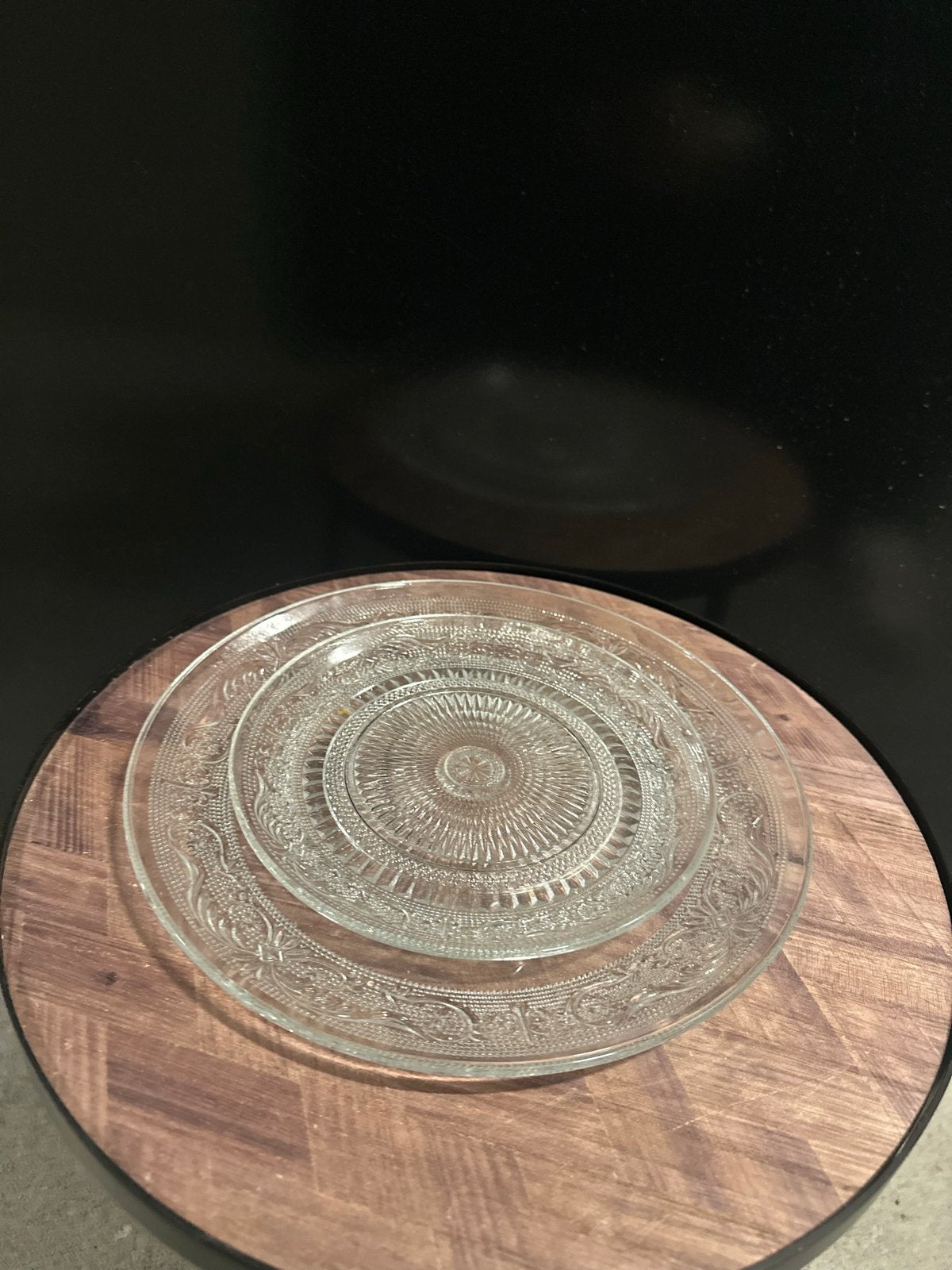Prachtige vintage glazen borden als NIEUW!, Ophalen, Nieuw, Glas, Bord(en)