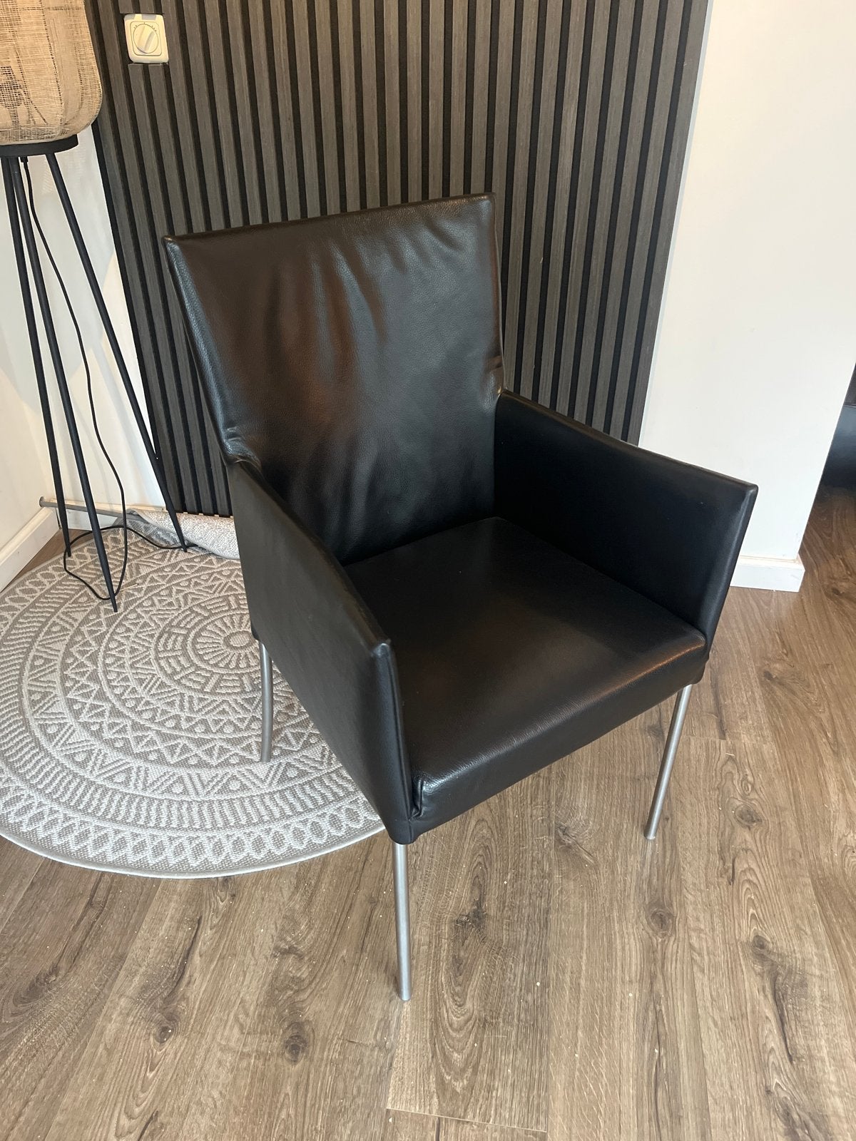 6 Bert Plantagie leren stoelen, Ophalen, Gebruikt, Zwart, Leer