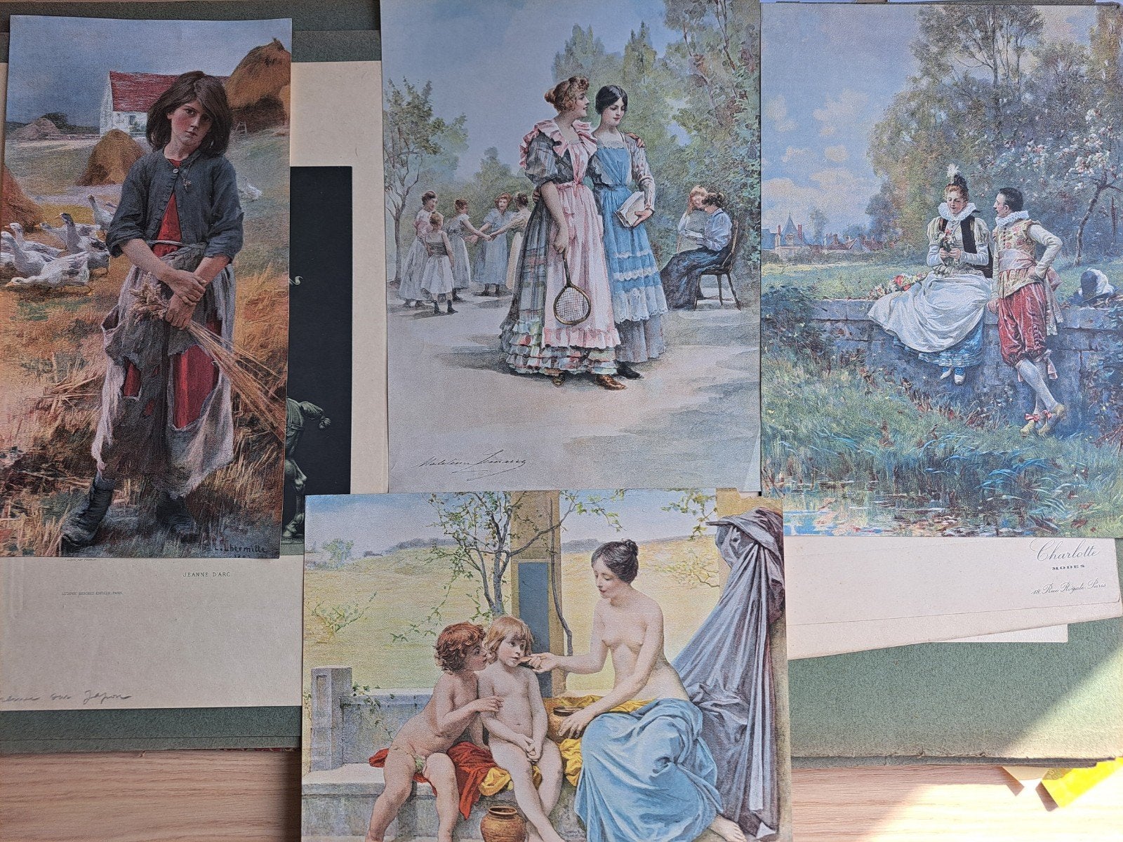 Collectie van 4 litho's uit 1900, Antiek en Kunst, Kunst | Litho's en Zeefdrukken, Ophalen of Verzenden