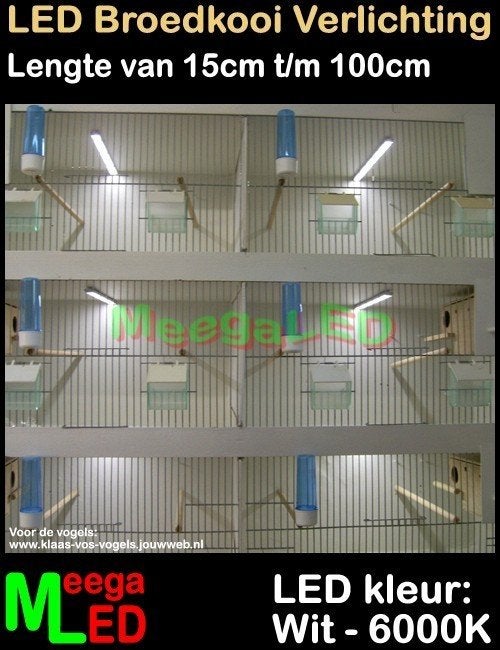 LED Verlichting SET 15cm voor Broedkooi Kweekkooi Vogelkooi, Ophalen of Verzenden, Nieuw, Overige materialen, Broedkooi of Kweekkooi