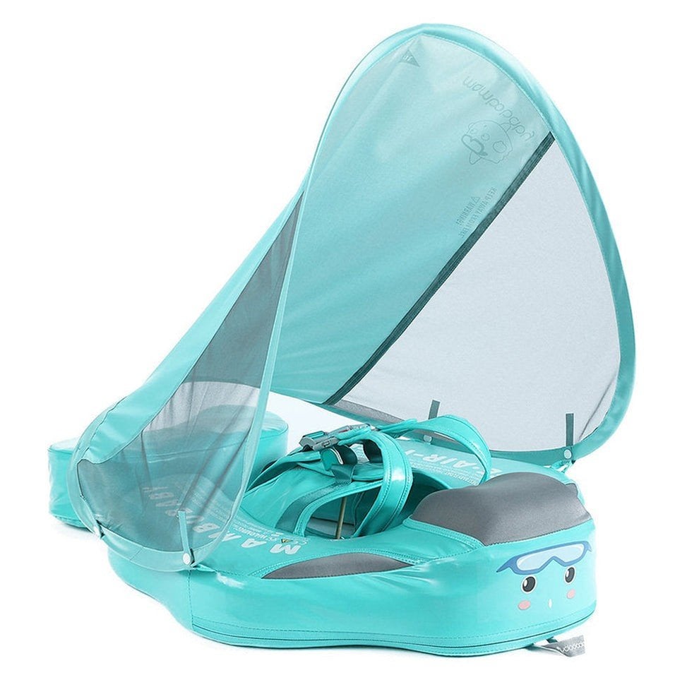 Mambo Baby float groen met zonnekap – 1 vakantie gebruikt, Ophalen, Jongetje of Meisje, One size, Zo goed als nieuw