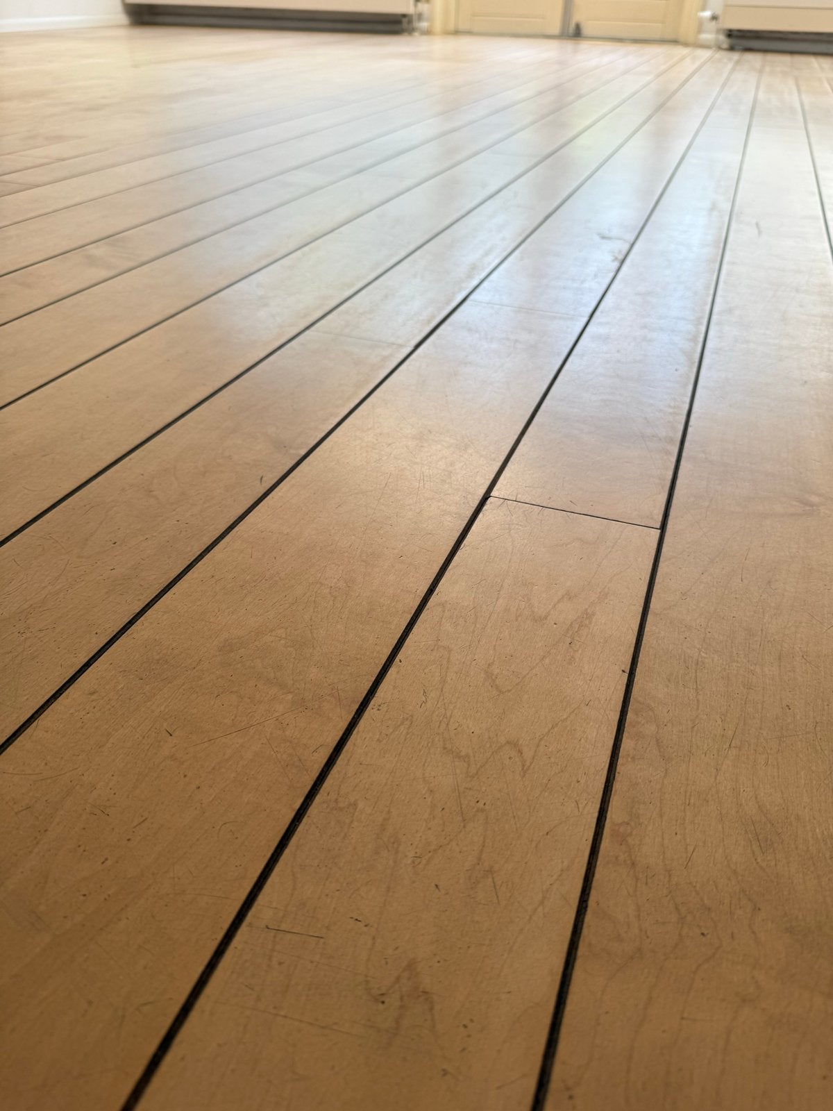 Verlijmde Esdoornhouten Parketvloer (60-70m2), Doe-het-zelf en Verbouw, Vloerdelen en Plavuizen, Gebruikt, 10 m² of meer, 10 tot 30 cm