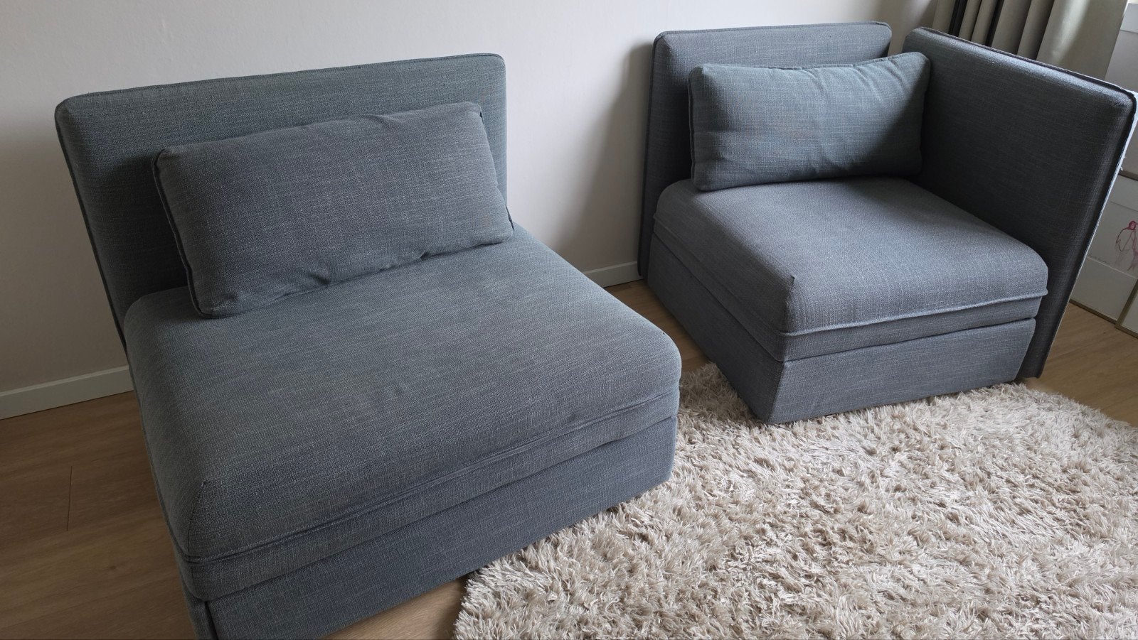 IKEA VALLENTUNA modulaire slaapbank grijs met opbergru, Gebruikt, Tweepersoons, Ophalen of Verzenden, Overige maten