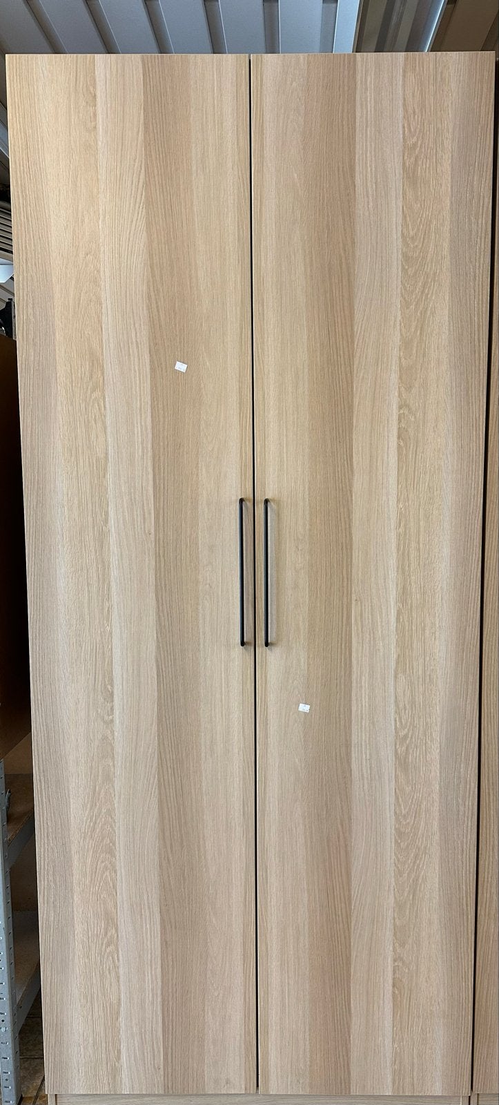 Houten kledingkast met hangruimte en planken, Gebruikt, 100 tot 150 cm, 200 cm of meer, Ophalen of Verzenden