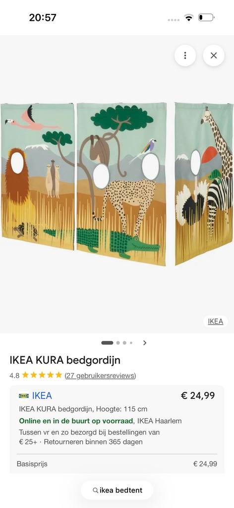 IKEA Kura bedgordijn nieuw in doos - Safari thema, Ophalen, Nieuw, Gordijnen of Lamellen