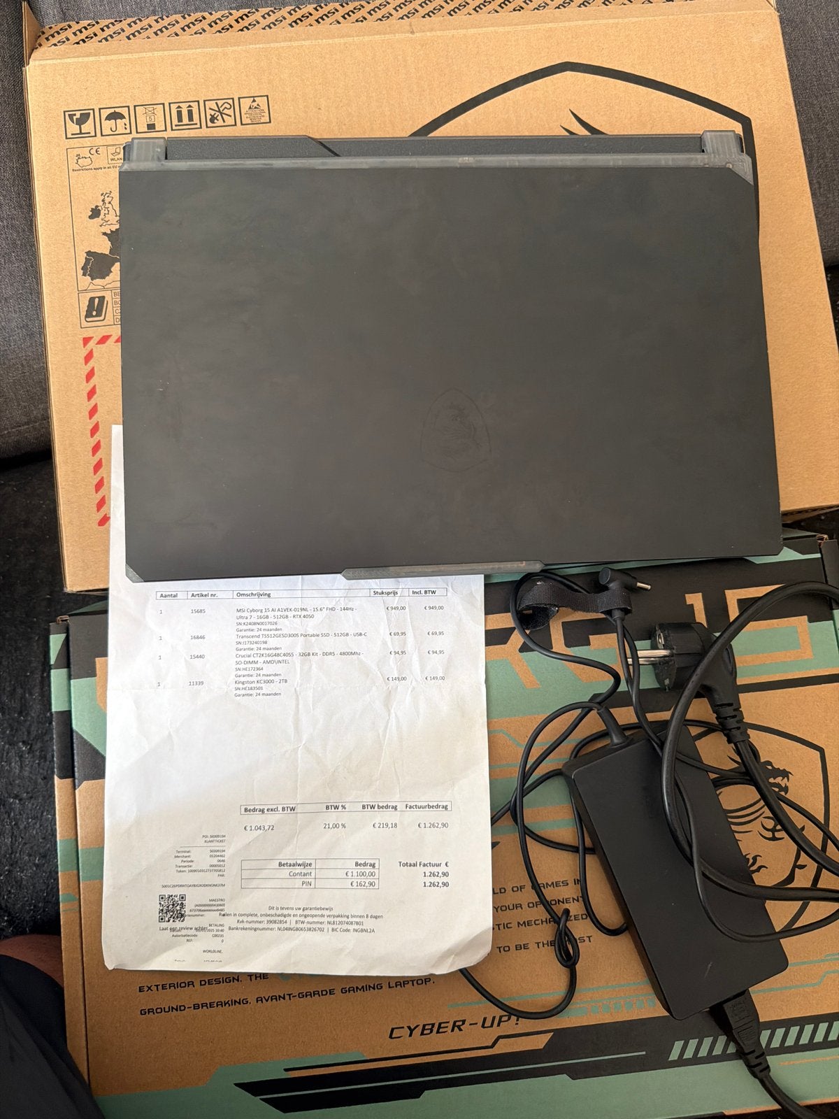 MSI Cyborg 15 A1VEK-019NL- 32GB RAM, 2TB SSD, Garantie, Computers en Software, Windows Laptops, Met videokaart, Ophalen of Verzenden