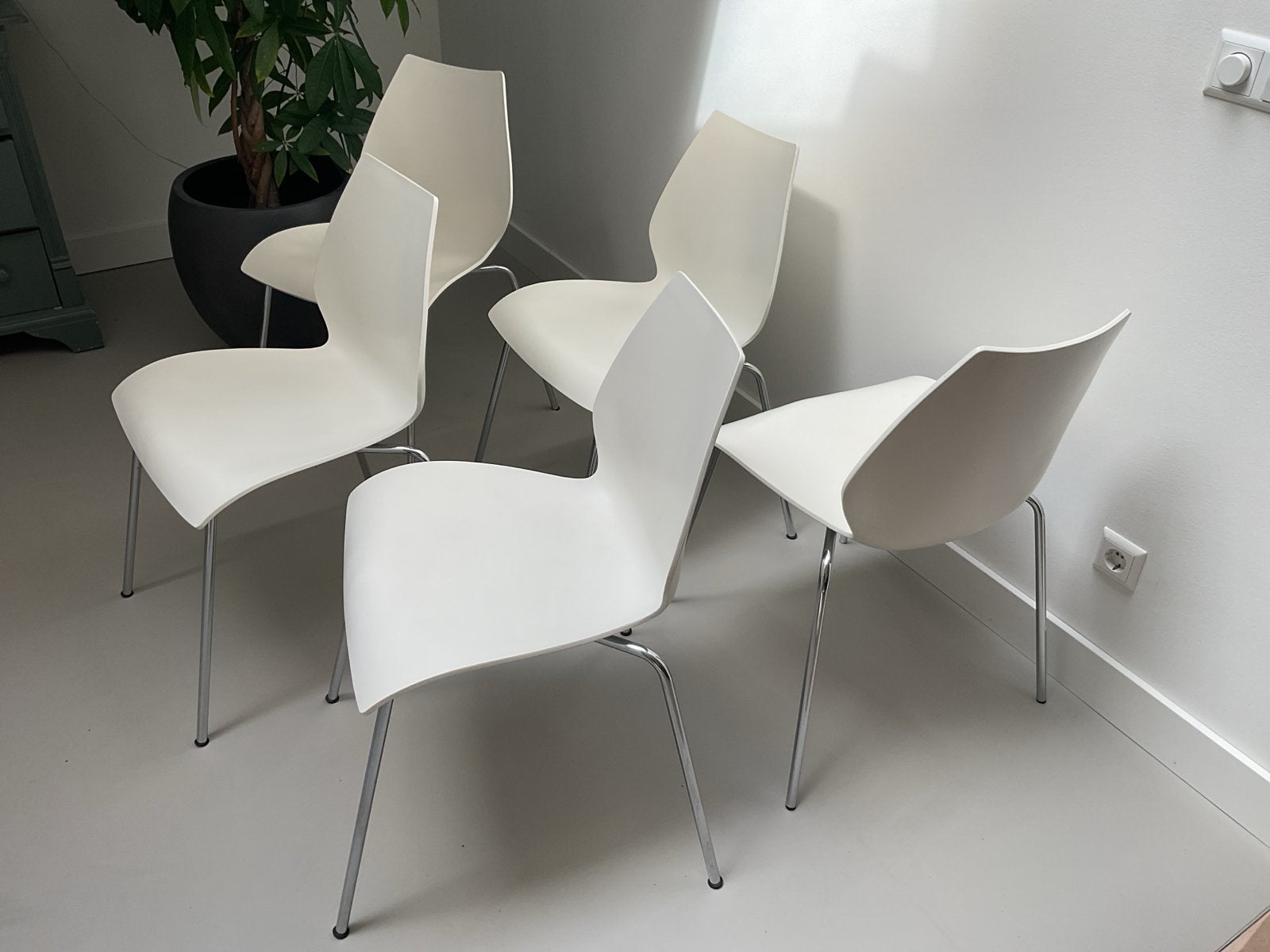 Maui Kartell stoel, design, Set van 5, Ophalen, Gebruikt, Wit, Kunststof