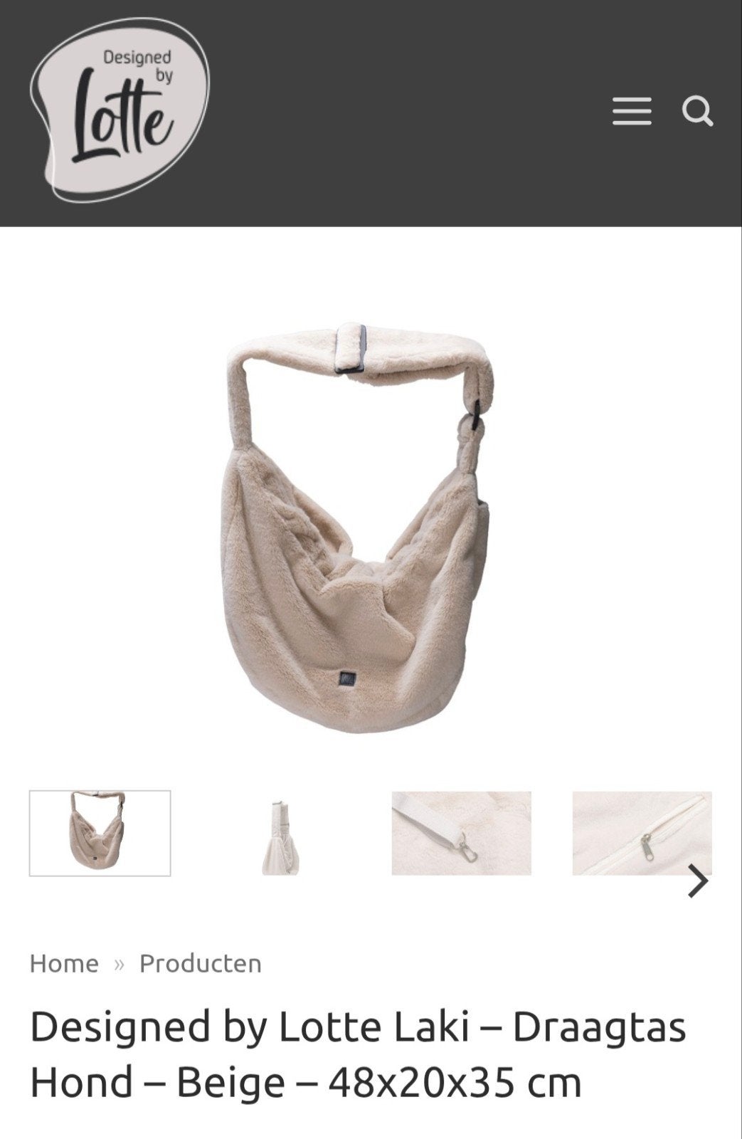 Draagtas hond beige, Dieren en Toebehoren, Honden-accessoires, Ophalen, Zo goed als nieuw, Draagtas/-zak