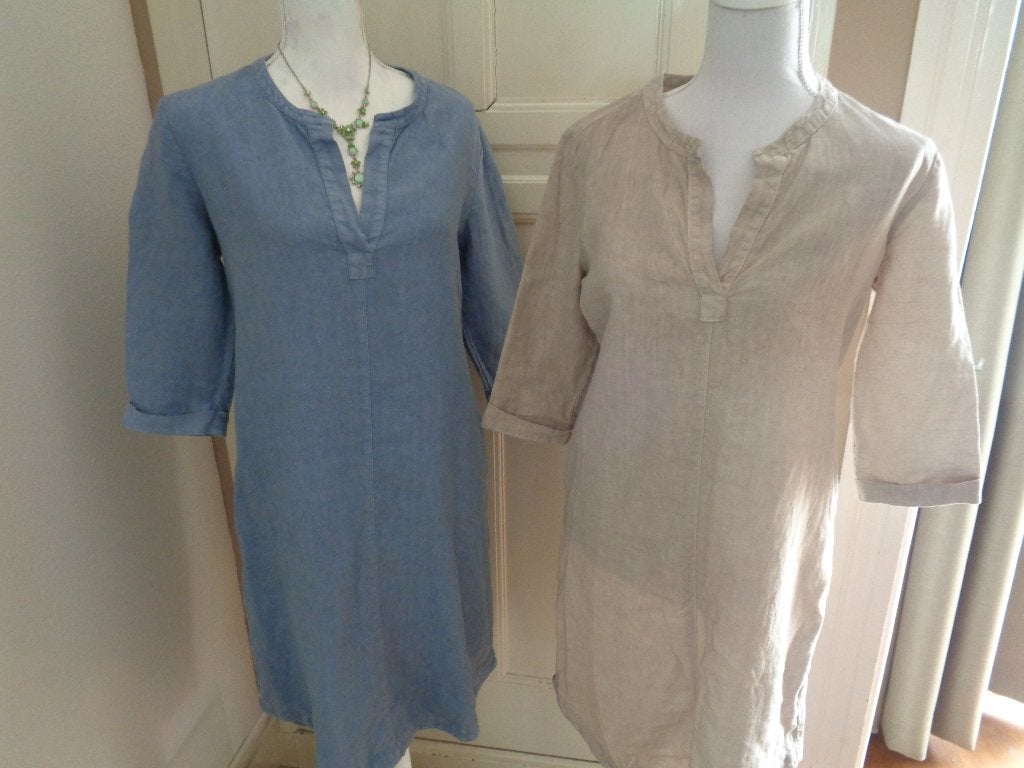 LABEL NICK linnen jurk/tuniek:mt M, Maat 38/40 (M), Label Nick, Beige, Ophalen of Verzenden