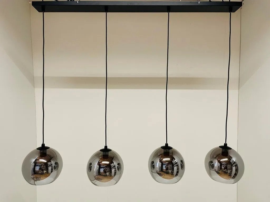 ETH Expo Hanglamp Orb - 4-lichts met smoke glas, Ophalen, Zo goed als nieuw, Glas, E27 (groot)