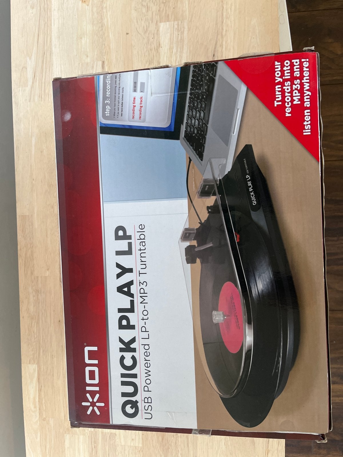 ION Quick Play LP USB Platenspeler - LP naar MP3 Converter, Overige merken, Ophalen of Verzenden, Zo goed als nieuw, USB-aansluiting