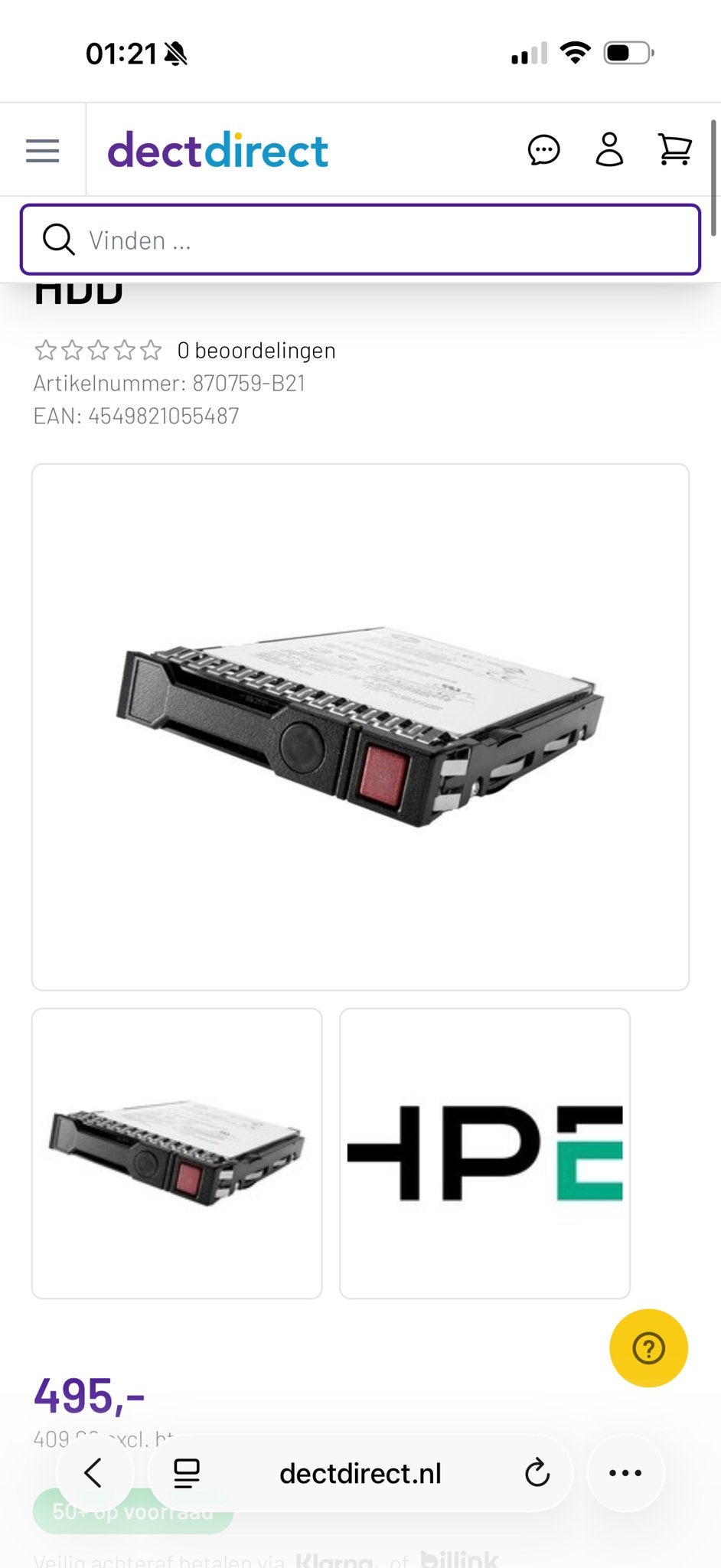 HPE 900GB SAS 12G Enterprise 15K SFF 2.5in SC HDD, Computers en Software, Harde schijven, Intern, 900gb, SAS, Server