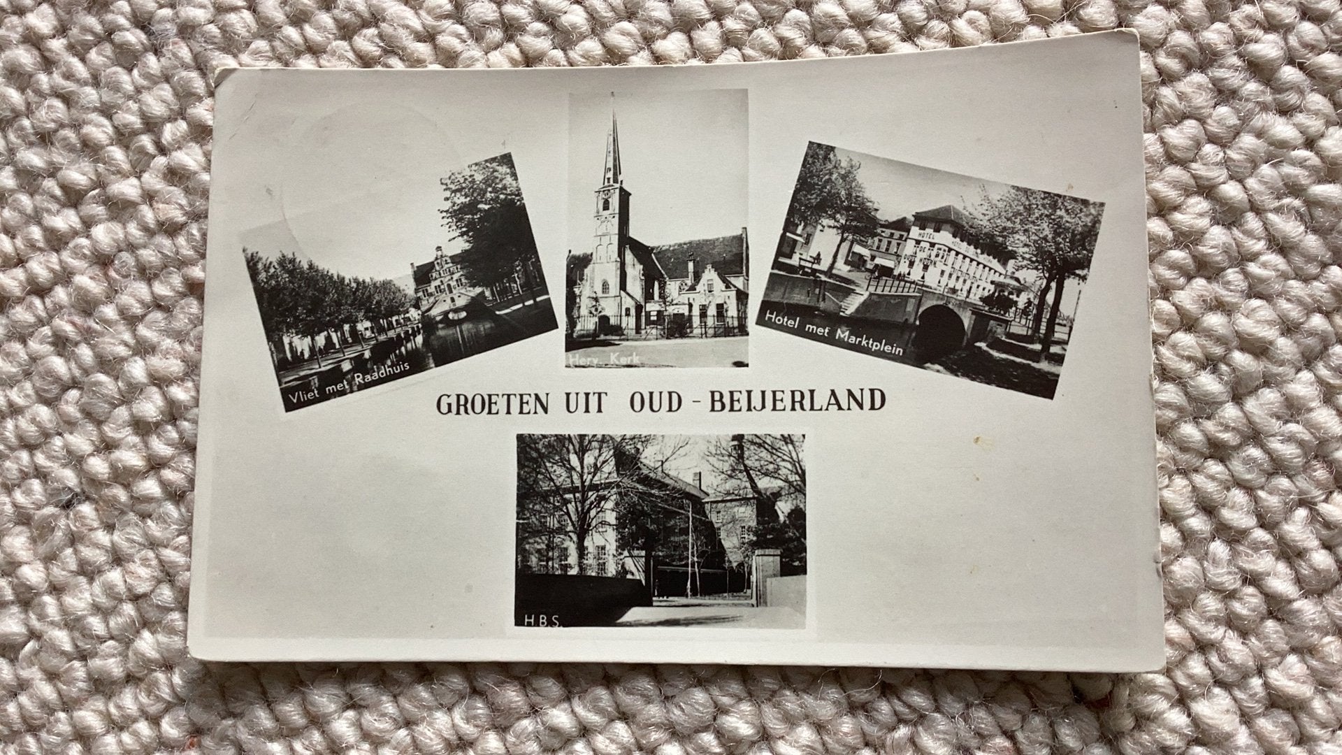 Ansichtkaart Oud-Beijerland 1955. 1000, Ophalen of Verzenden, 1940 tot 1960, Gelopen, Zuid-Holland