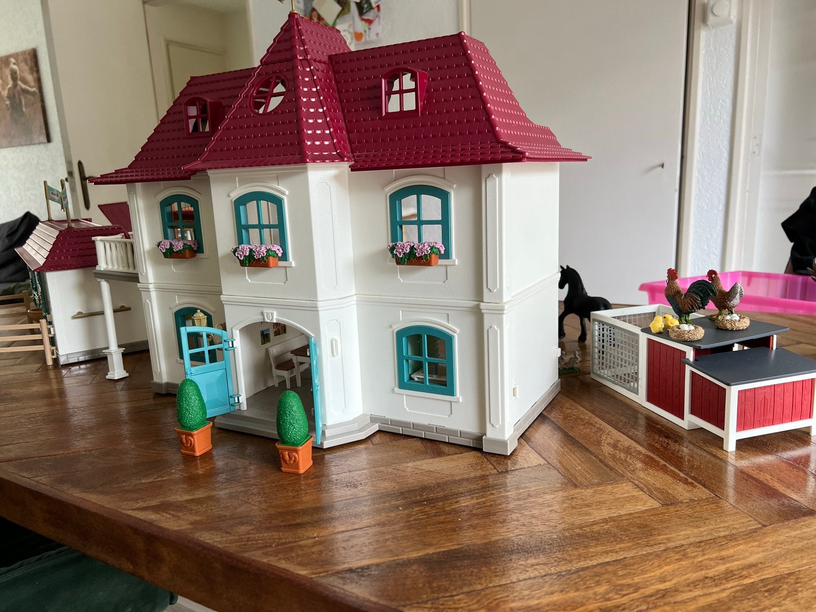 Schleich Paardenhuis met Stal, Dierenarts Auto & 13 Paarden, Ophalen, Gebruikt, Jongen of Meisje