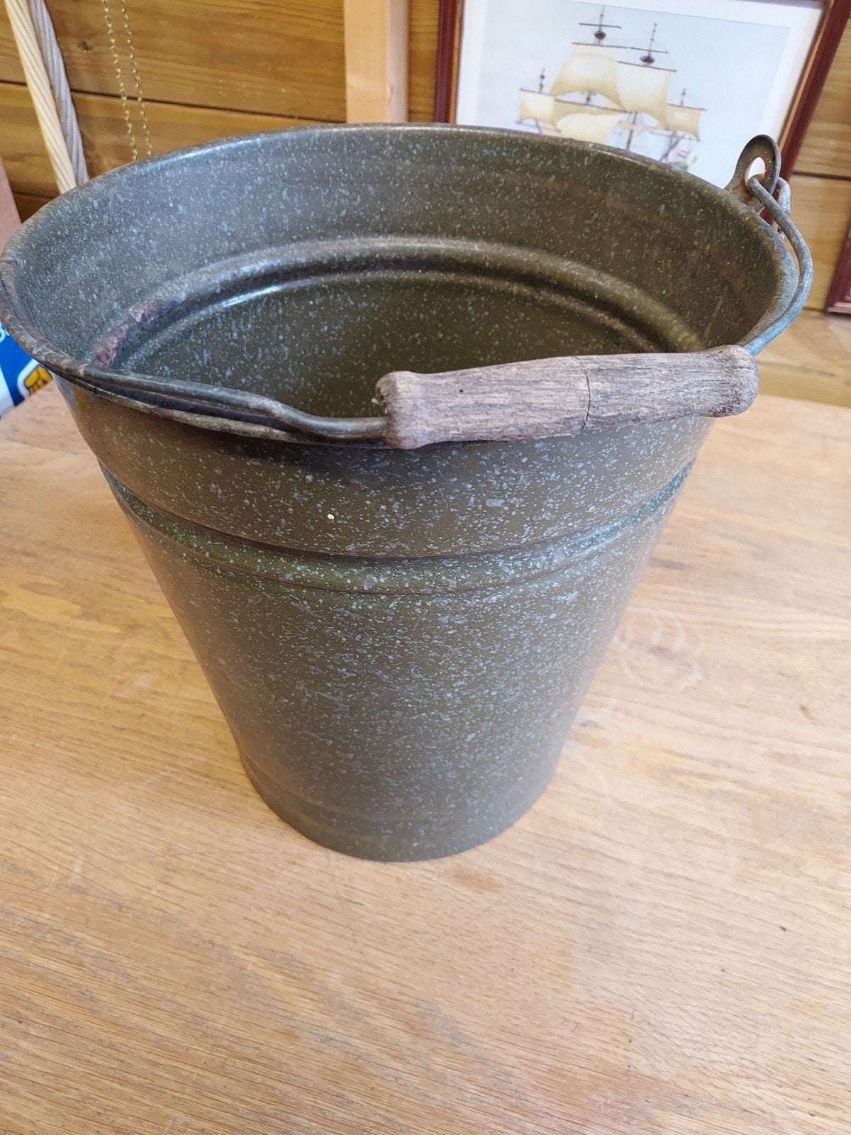 Vintage Emaille Emmer - 30cm Hoog, Antiek en Kunst, Antiek | Emaille, Ophalen of Verzenden
