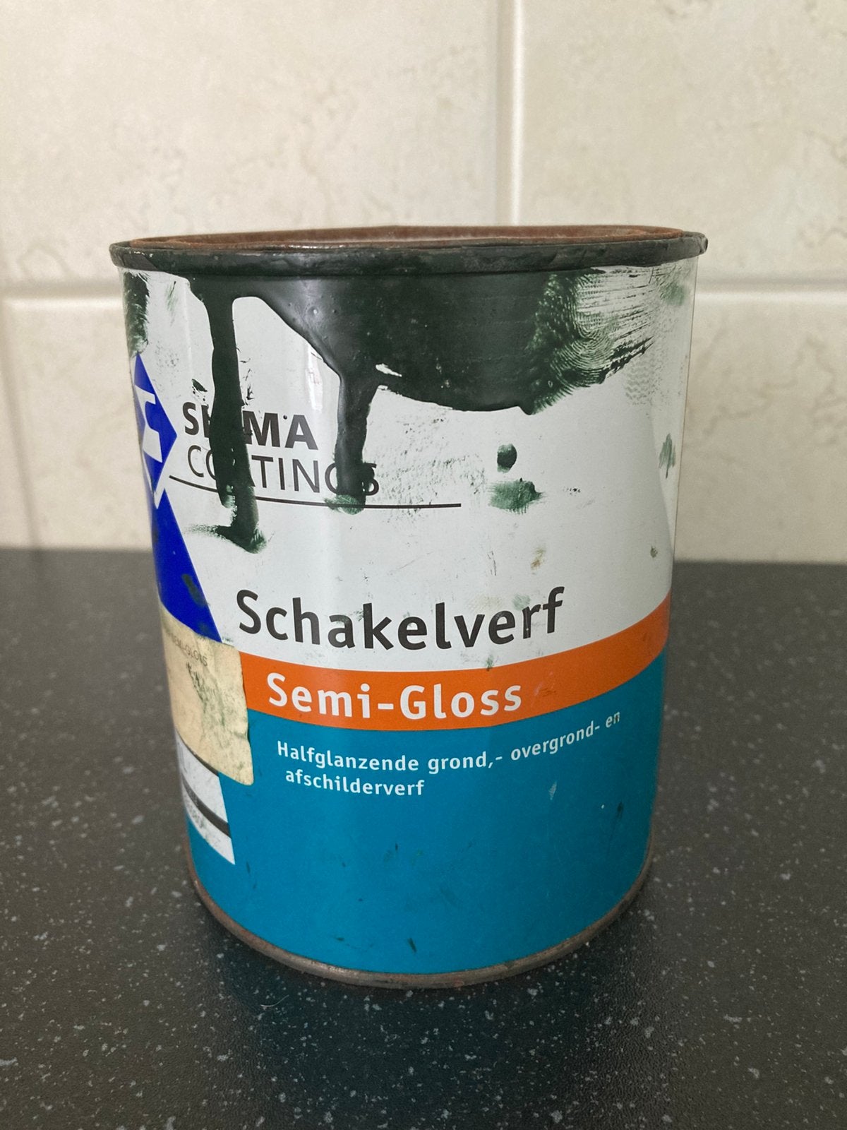 SIGMA-Schakelverf Semi-Gloss Donkergroen(9325), ong 1/3 ltr., Doe-het-zelf en Verbouw, Verf, Beits en Lak, Ophalen of Verzenden