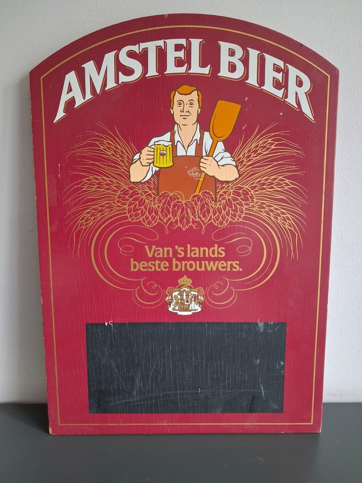 Vintage Amstel Bier reclamebord met krijtbord, Ophalen of Verzenden
