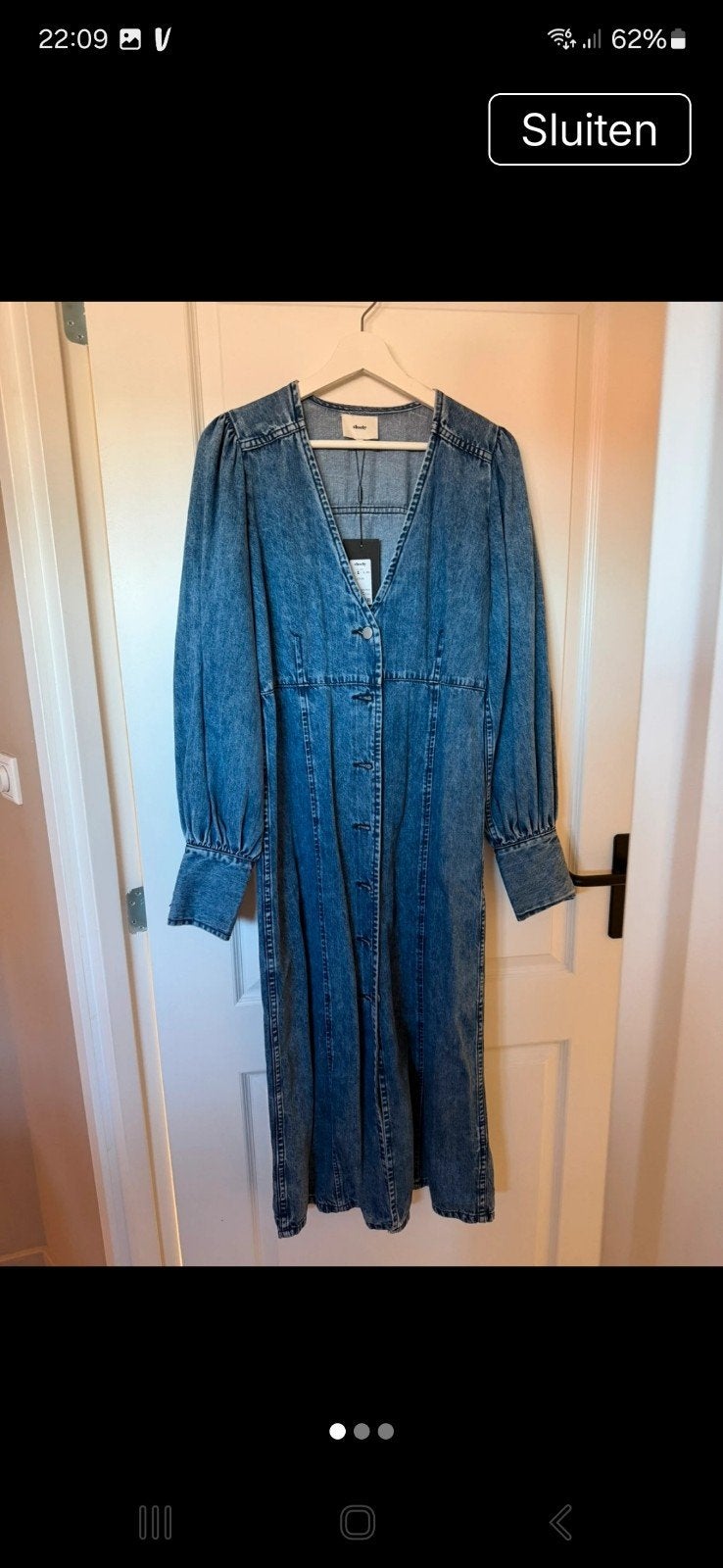 Nieuwe lange denim jurk shoeby mt L, Blauw, Maat 42/44 (L), Nieuw, Ophalen of Verzenden