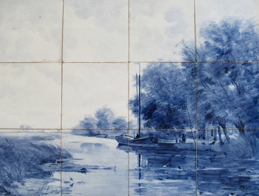 Tegeltableau PB Delft naar J.W. v. Borselen, 12 tegels, 1906, Ophalen