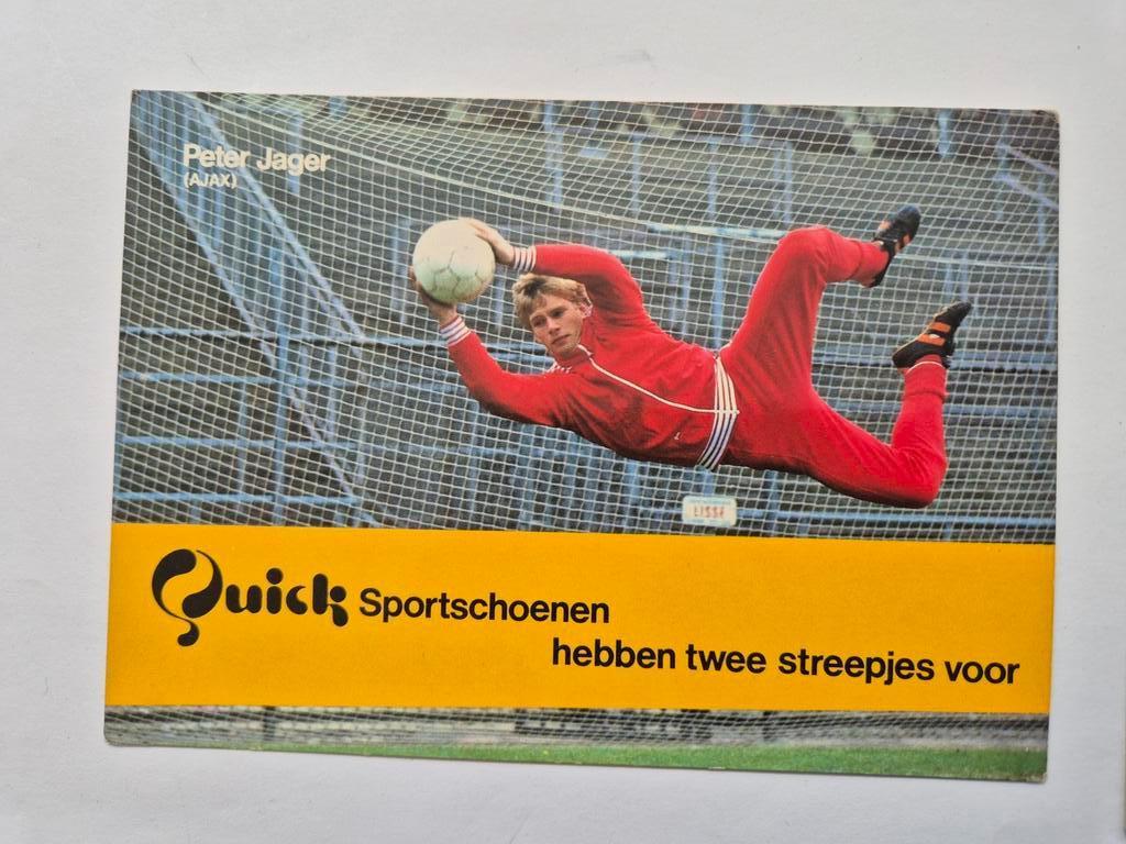4 oude Ajax kaarten: Jager, Geels, Schrijvers en elftalkaart, Ophalen of Verzenden, 1960 tot 1980