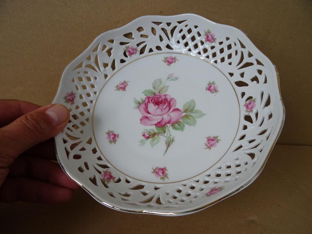 Vintage vergulde porseleinen schaal fruitschaal Bavaria 19cm, Ophalen of Verzenden
