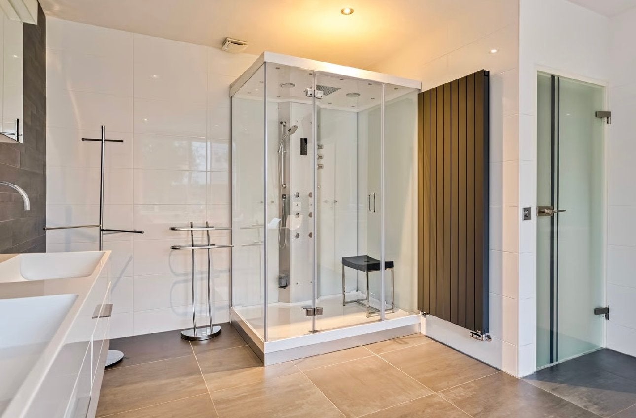 Luxe douchecabine met regendouche en massagejets, Ophalen, Gebruikt, Glas, Douche