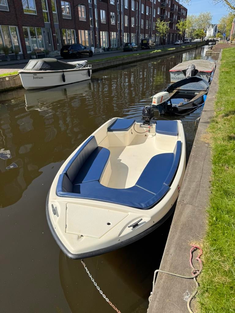 Topcraft 400 sloep met Tohatsu FourStroke 4PK motor, Watersport en Boten, Sloepen, Ophalen, Gebruikt, Buitenboordmotor, Polyester
