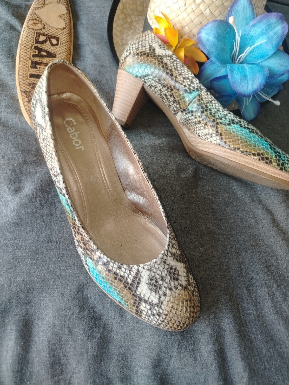 Gabor pumps met slangenprint en hak, Pumps, Bruin, Gabor, Ophalen of Verzenden
