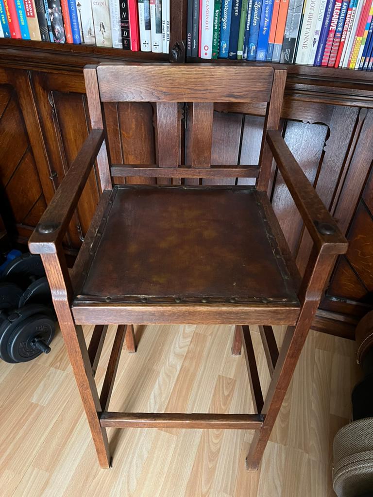 Unieke Antieke Kapperskinderstoel– Schuhmacher Sneek ca 1920, Antiek en Kunst, Ophalen
