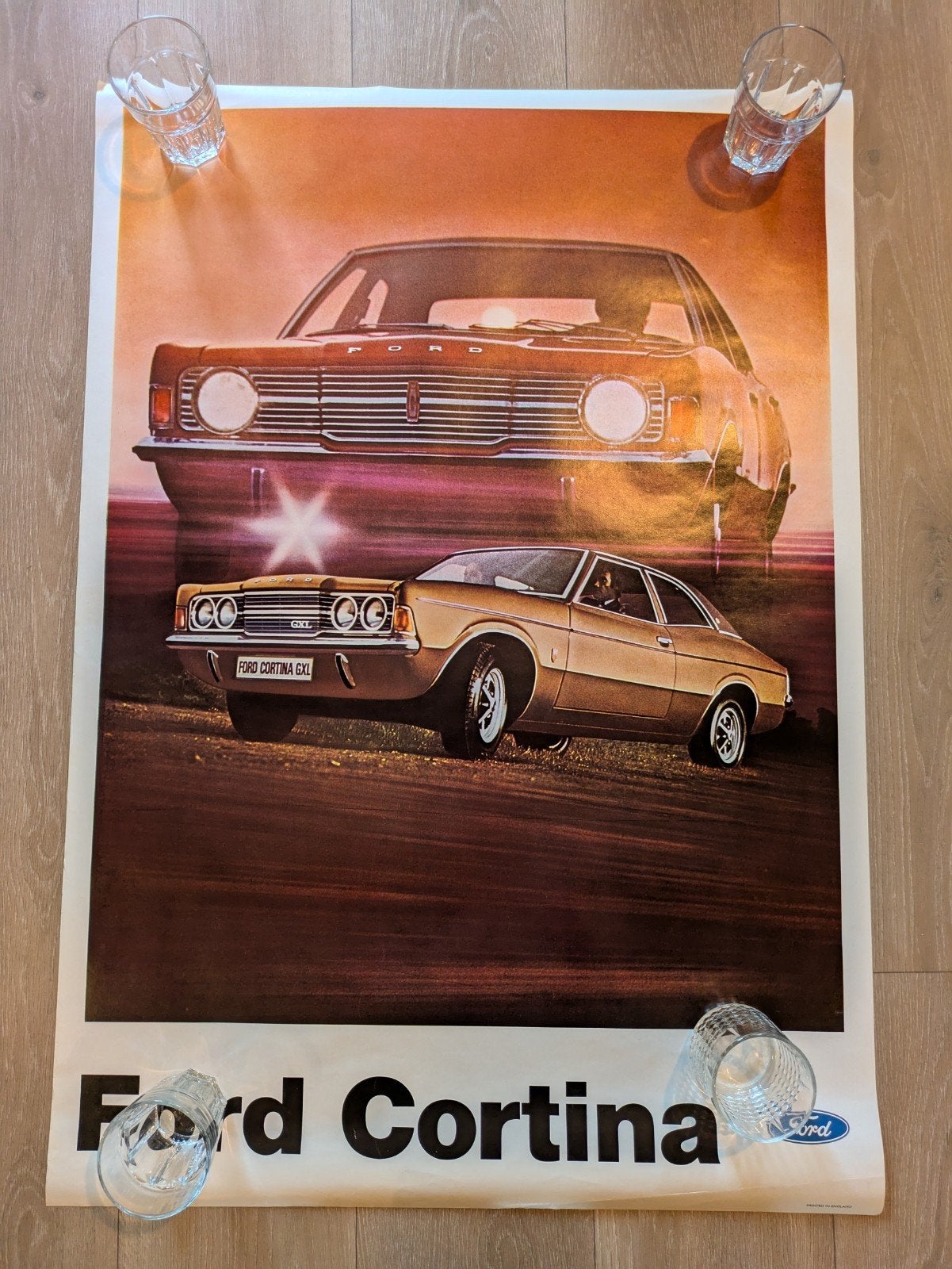Ford Cortina 1972 poster, Rechthoekig Staand, Ophalen of Verzenden, Zo goed als nieuw, A1 t/m A3