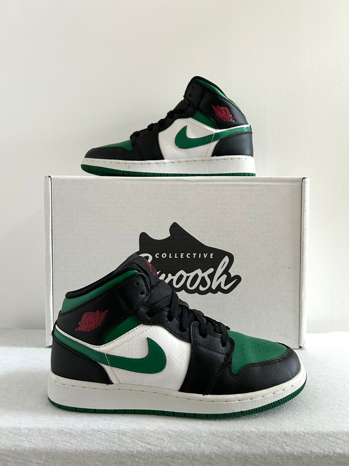 Nike Air Jordan 1 Mid Green Toe GS (EU 39), Ophalen of Verzenden, Jordan, Groen, Sneakers of Gympen