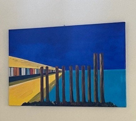 Strand   Zeeland mooi  echt iets apart  120 x 80 cm, Ophalen, Handgeschilderd, Maritiem / water, Acrylverf